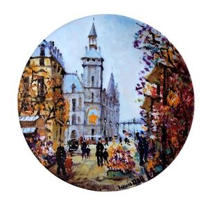 Louis Dali Limoges France Marche Aux Fleurs Plate Wall Decor Vintage 1981